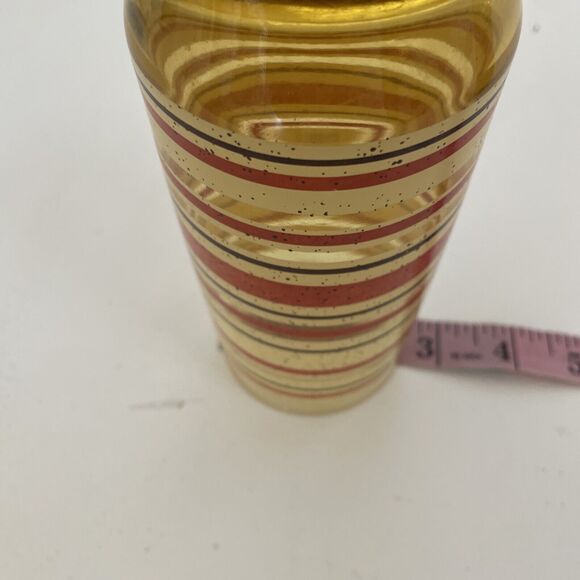 2 Vintage Striped Drinking Glasses Juice Tumblers Orange Yellow MCM 70s RETRO - Picture 7 of 7